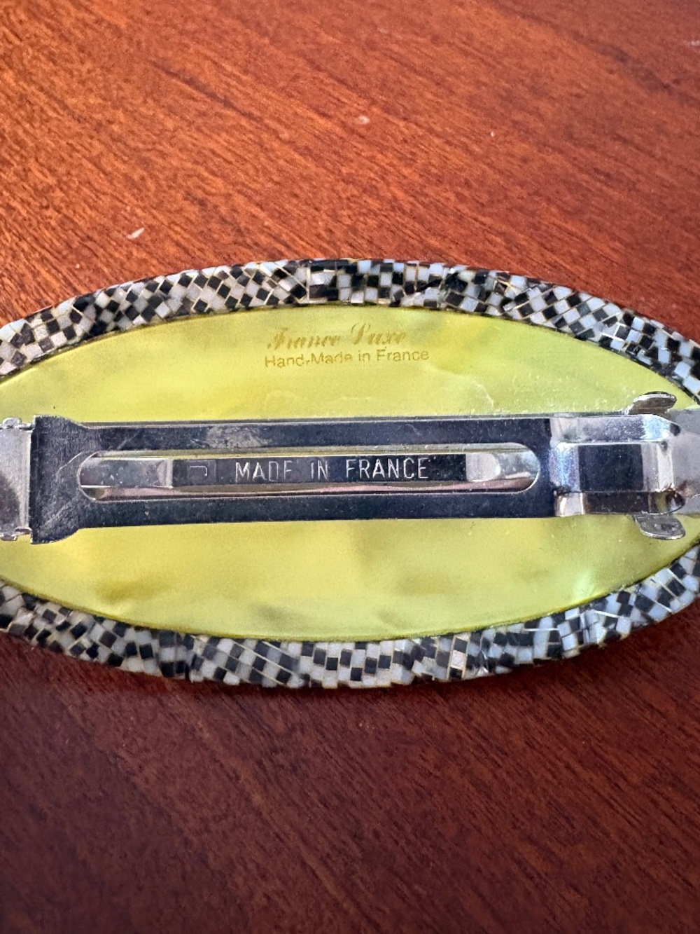 Vintage 1980s Mid-Century Mod / Art Deco Style Hair Barrette - Made in France 🇫 - Picture 3 of 6
